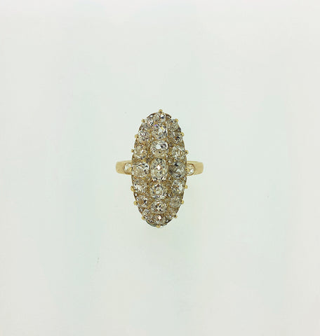 Victorian Oval Diamond Cluster Ring
