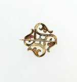 Victorian Pearl, Ruby & Diamond Brooch