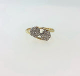 Diamond Double Cluster Ring