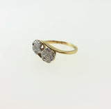 Diamond Double Cluster Ring