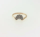 Yellow Gold Antique Diamond Fan Shaped Ring