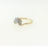 Yellow Gold Antique Diamond Fan Shaped Ring