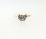 Yellow Gold Antique Diamond Fan Shaped Ring