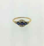 Antique Sapphire & Diamond Cluster Ring