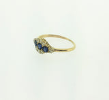 Antique Sapphire & Diamond Cluster Ring