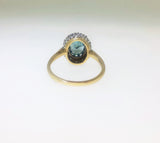 Blue Zircon & Diamond Ring