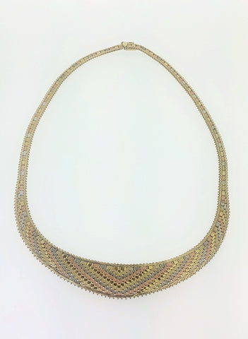 White, Pink & Yellow Gold Collarette