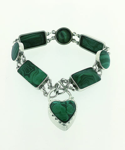Sterling silver malachite bracelet hotsell