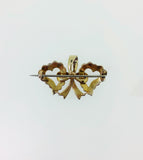 Victorian Turquoise Coloured Glass & Seed Pearl Brooch