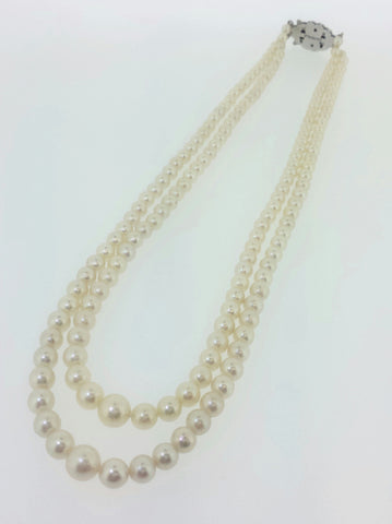 Double Row of Graduated Cultured Pearls